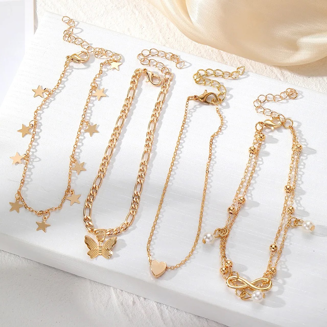 SummerSet, set 4 náramkov na nohy