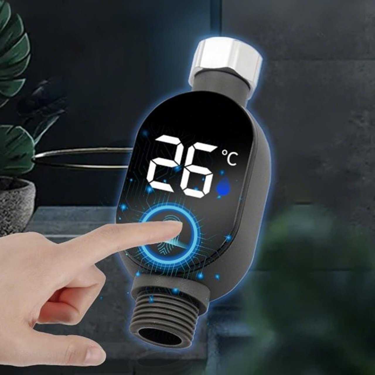 Teplomer zobrazuje presnú teplotu a indikuje ju pomocou 3 kontroliek: modrá (0℃ - 28℃), zelená (29℃ - 39℃), červená (39℃ - ＞99℃).