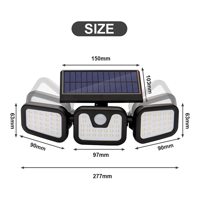 TripleSolar 3-stranová solárna lampa - Image 2