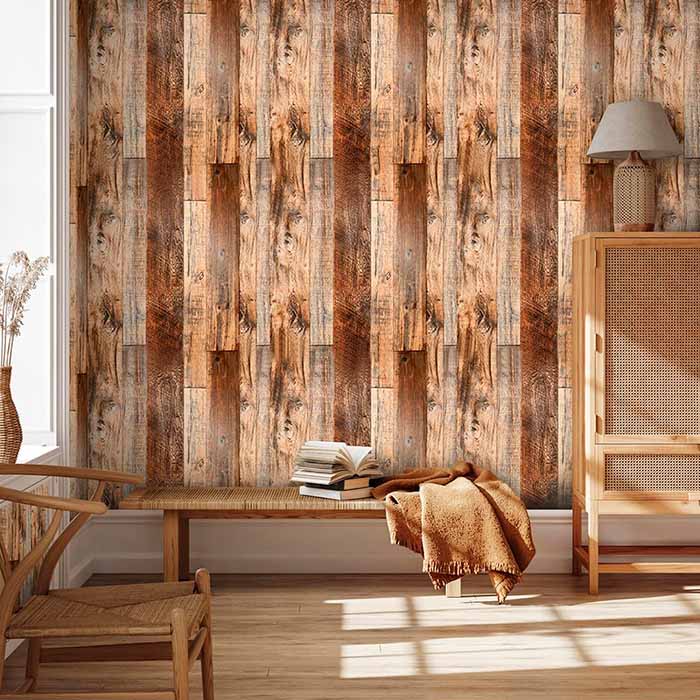 VintageWall, samolepiaca nálepka s vzhľadom prírodného dreva (300 x 45 cm) - Image 4